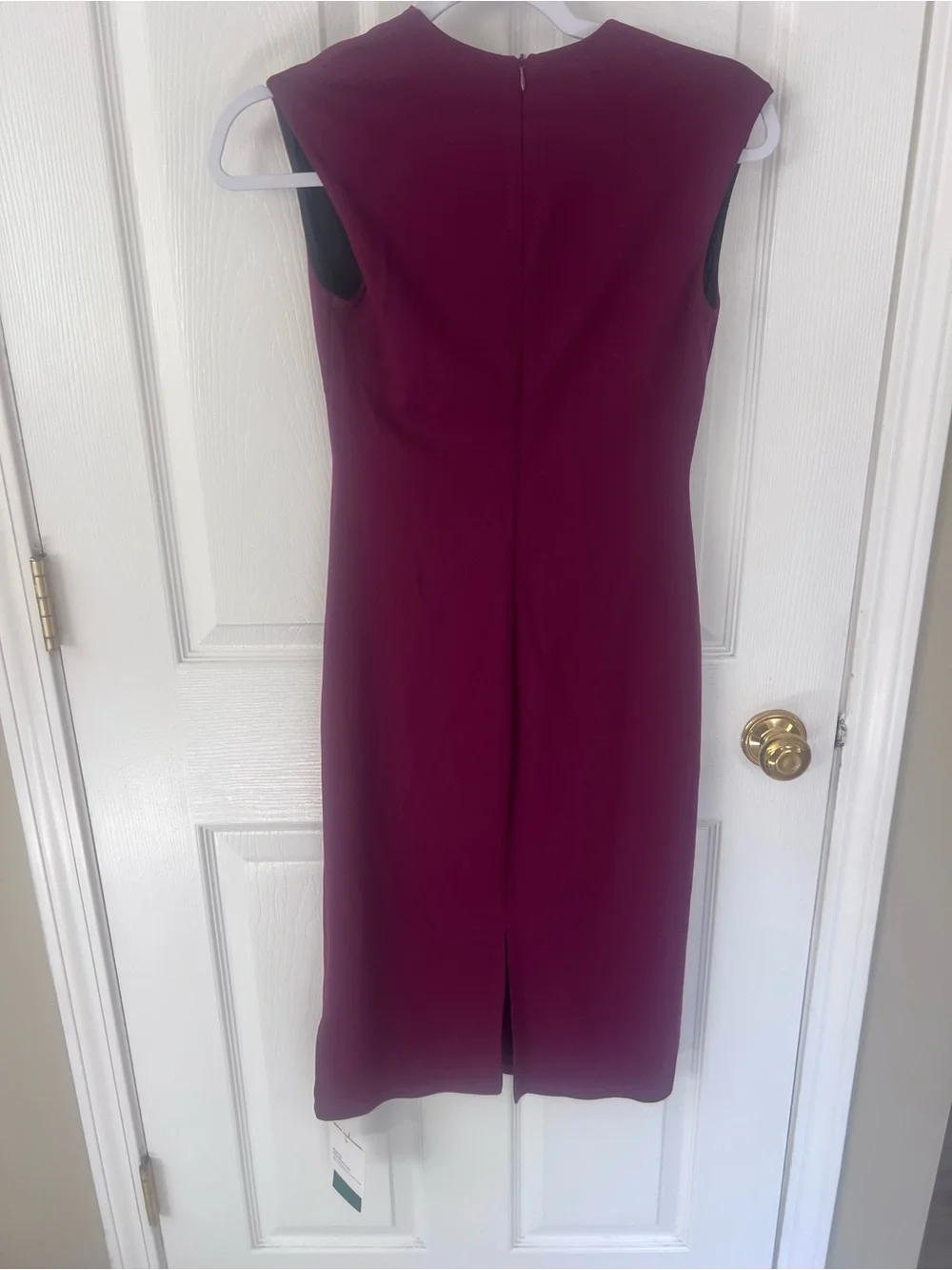 Halara Workwear Midi Sheath Dress Notched V Neck Berry XS NWT - Picture 5 of 8
